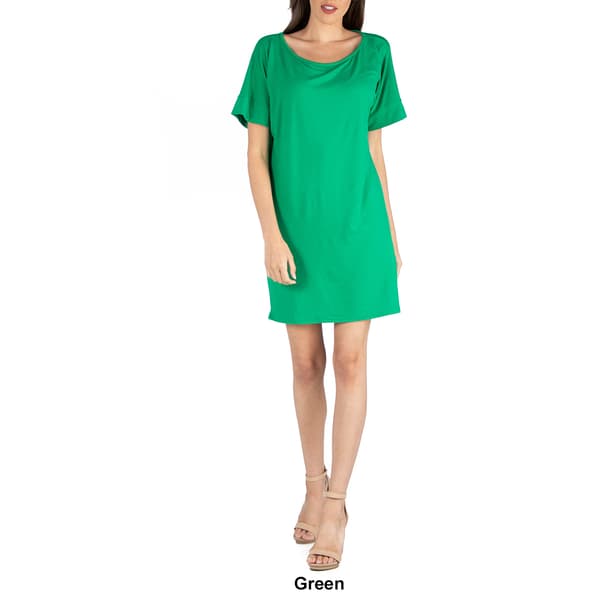 Womens 24/7 Comfort Apparel Boat Neck T-Shirt Dress