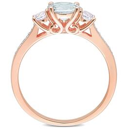 Gemstone Classics&#8482; Aquamarine & Lab Created White Sapphire Ring