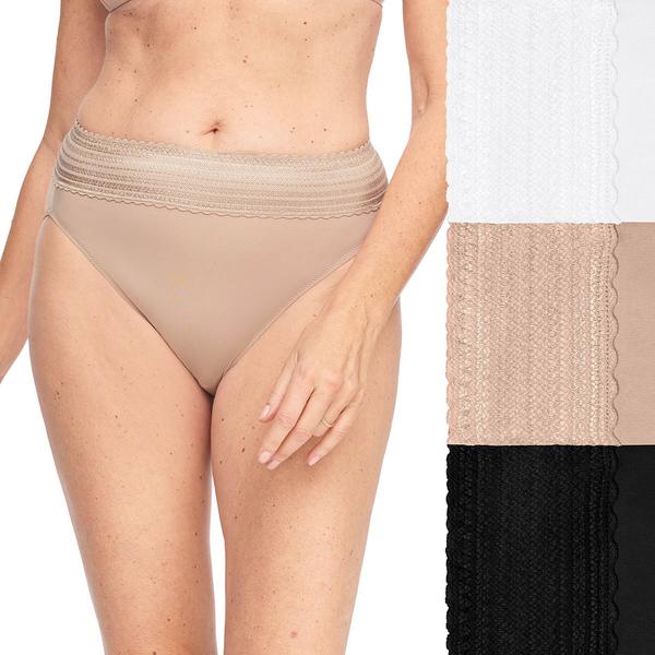 Womens Warners® 3pk Cotton High-Cut Lace Panties WRW263HC04