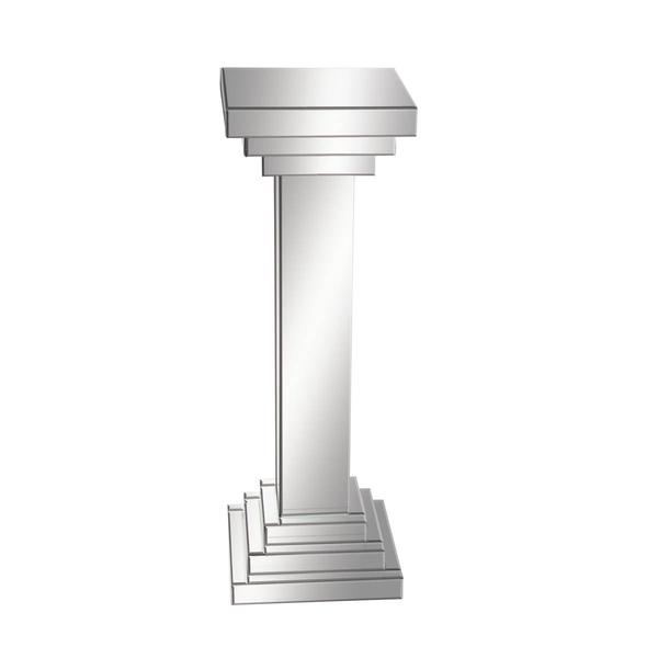 9th & Pike(R) Silver Wood Glam Pedestal Table