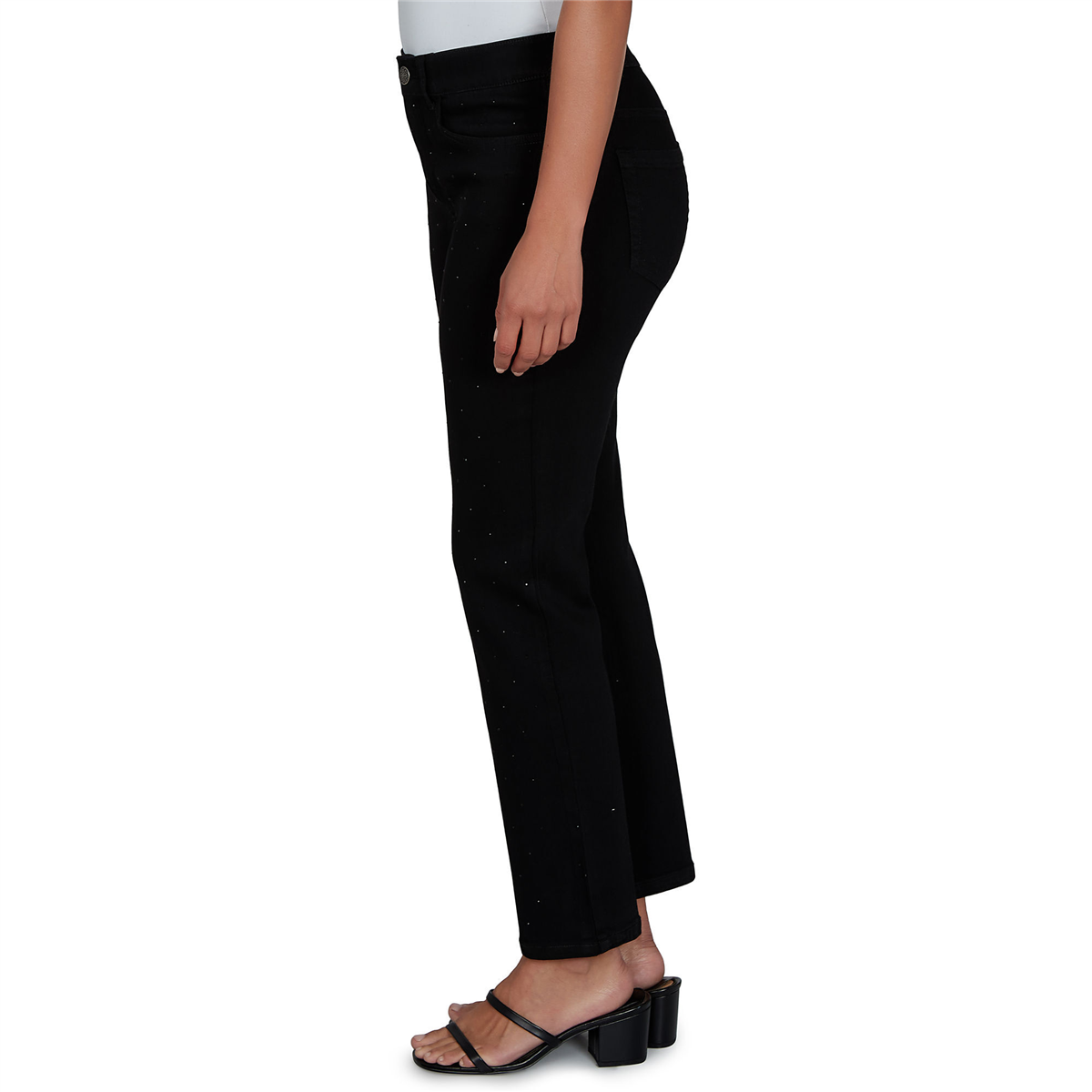 Womens Skye’s the Limit Champagne Holiday Embellished Jeans