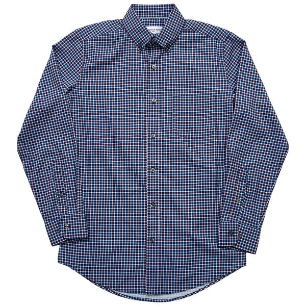 Mens Christian Aujard Fitted Checkered Dress Shirt - Navy/Purple - image 