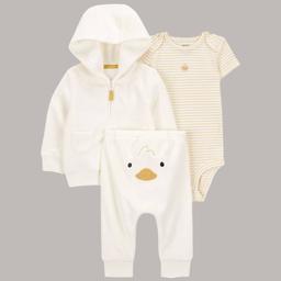 Baby Unisex (3-12M) Carters(R) 3pc. Duck & Stripe Cardigan Set
