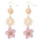 Ashley Cooper(tm) Pink Gold Flower Filigree Stone Tier Earrings - image 1