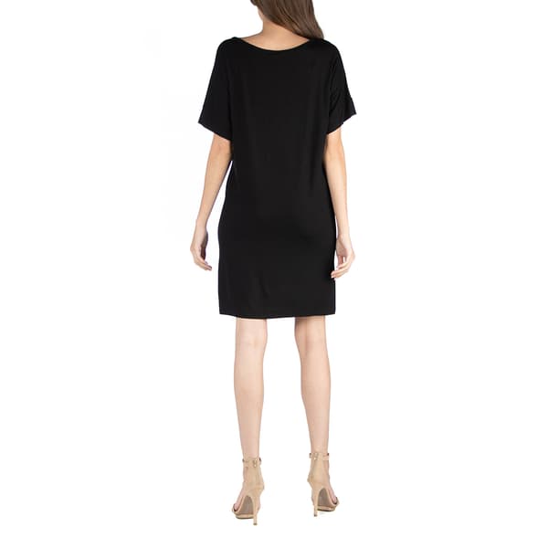 Womens 24/7 Comfort Apparel V-Neck Loose T-Shirt Dress