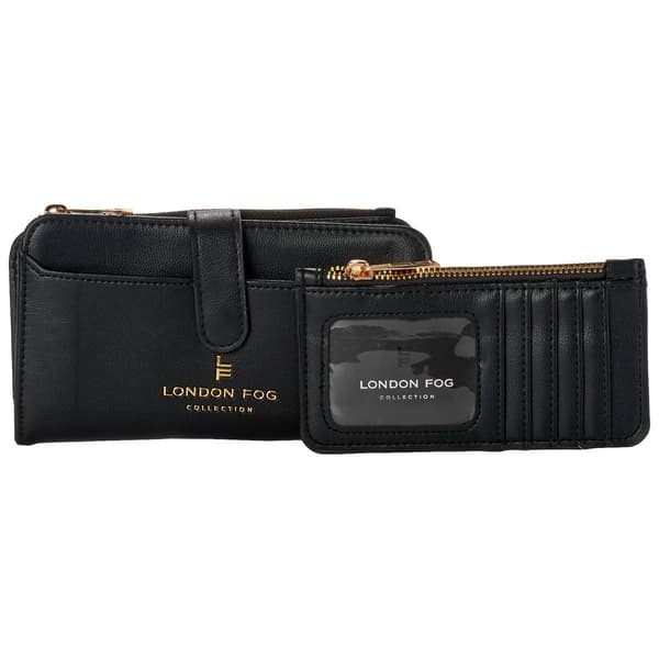 Womens London Fog 2 In 1 Snap Flap Wallet - image 