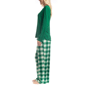 Womens Goodnight Kiss Holiday Pop Up Checkered Pajama Set - image 3