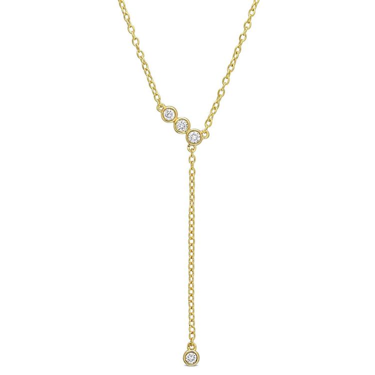 Gold Plated 1/8ctw Lab Grown Diamond Necklace