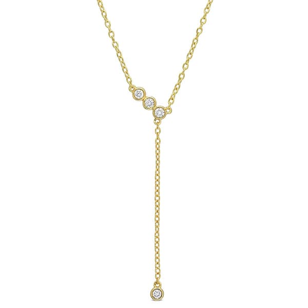 Gold Plated 1/8ctw Lab Grown Diamond Necklace