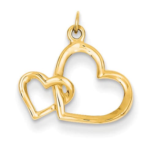 Gold Classics(tm) 14kt. Gold Interlock Hearts Charm - image 