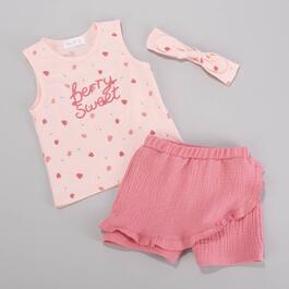 Toddler Girl Rene Rofe&#40;R&#41; 3pc. Berry Sweet Top & Shorts Set
