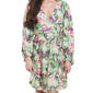 Womens Absolutely Famous Long Sleeve Print Faux Wrap Dress - image 3