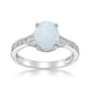 Sterling Silver Ring w/ Created Opal & White Topaz Gemstones - image 1