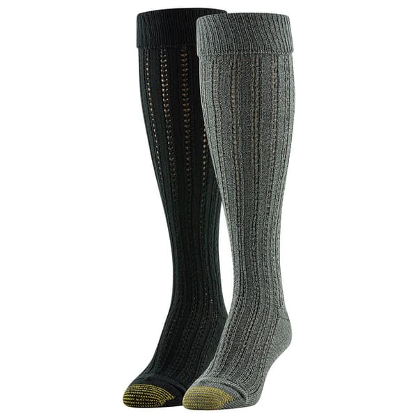 Womens Gold Toe(R) 2pk. Tuckstitch Knee High Socks