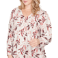Plus Size Emaline Dusted Petals Long Sleeve V Neck Pintuck Blouse - image 5