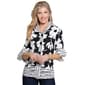 Womens Ali Miles 3/4 Bell Sleeve Striped Hem Big Floral Button F - image 1