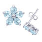 Gianni Argento Silver Blue Topaz Flower Stud Earrings - image 1