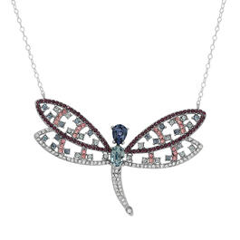 Candela Multicolor Swarovski&#40;R&#41; Crystal Dragonfly Necklace