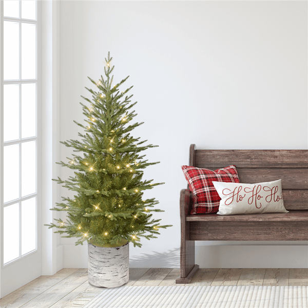 Puleo International Pre-Lit Potted Arctic Fir Christmas Tree