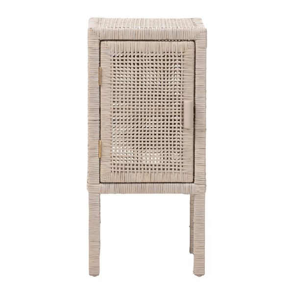 bali & pari Vivan Handwoven Wicker Natural Rattan Nightstand