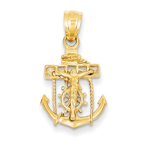 Gold Classics(tm) 14kt. Yellow Gold Mariner's Cross Pendant - image 