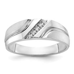Mens Gentlemens Classics(tm) 14kt. White Gold 1/20ctw. Diamond Ring