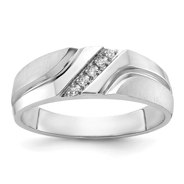 Mens Gentlemens Classics&#40;tm&#41; 14kt. White Gold 1/20ctw. Diamond Ring - image 