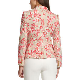 Womens Tommy Hilfiger Long Sleeve Floral One Button Linen Blazer