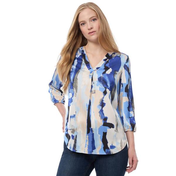 Womens Jones New York 3/4 Sleeve Printed Kelly Blouse - image 
