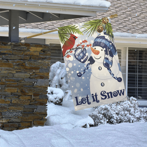 Northlight 40in. Snowman "Let it Snow" Christmas House Flag