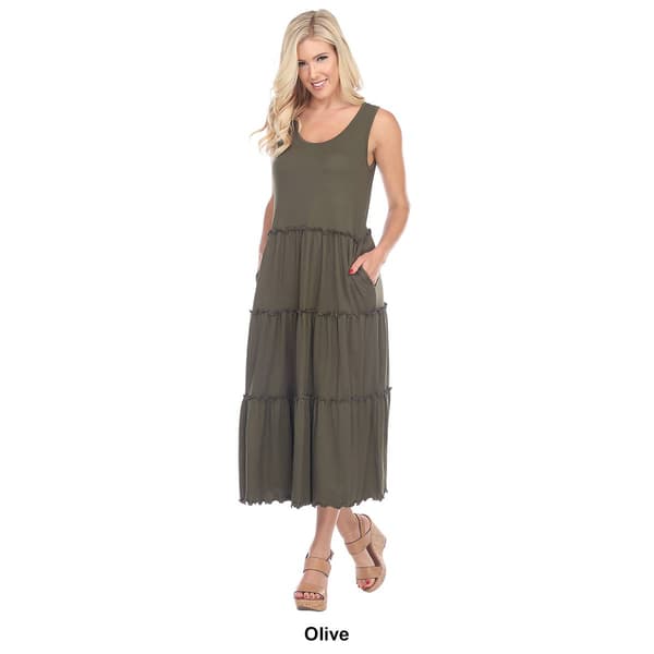 Womens White Mark Tiered Midi Dress