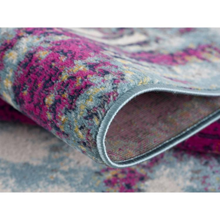 9th & Pike® Grey and Purple Abstract Rectangular Area Rug