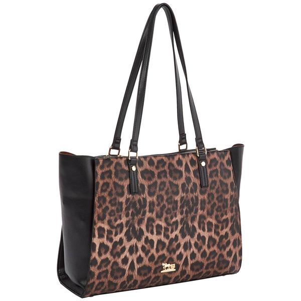 Mathew + Julian Top Zip Leopard Tote