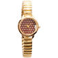 Womens Gold-Tone Brown Polka Dot Dial Watch - AF173D - image 1