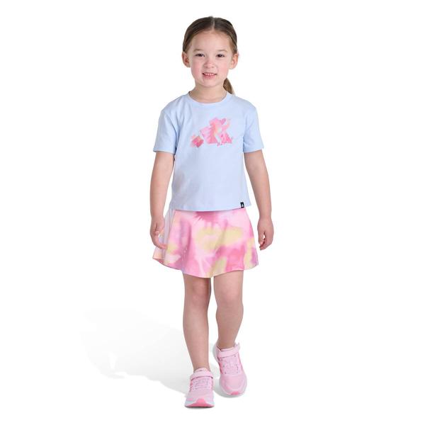 Girls (4-6X) adidas Short Sleeve Tee Allover Print Flounce Skort - image 