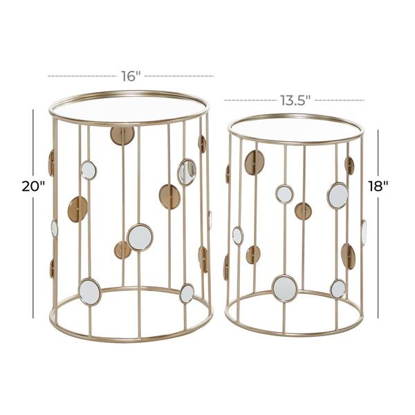 9th & Pike® Gold Metal Contemporary Accent Table - Set of 2