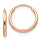 Gold Classics&#40;tm&#41; 14kt. 14mm Rose Gold Endless Hoop Earrings - image 1