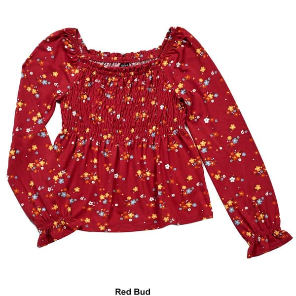 Girls (7-16) Star Ride&#174; Long Sleeve Smocked Floral Babydoll Top