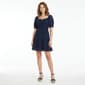 Juniors Jolt Puff Sleeve Ruch Waist Gauze A-Line Dress - image 1