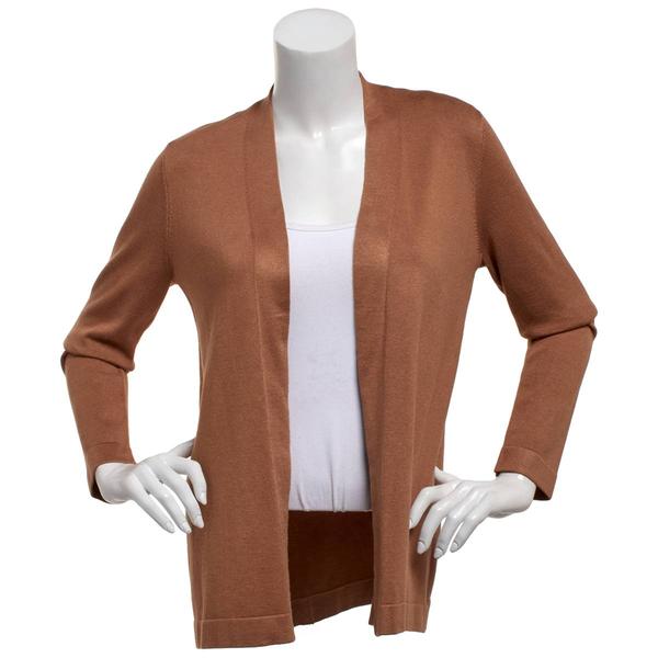 Womens AK Anne Klein Long Sleeve Solid Open Front Cardigan - image 