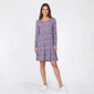 Womens White Orchid Long Sleeve Floral Ruffle Nightshirt - image 1