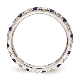 Pure Fire 14kt. White Gold Lab Created Blue Sapphire Band