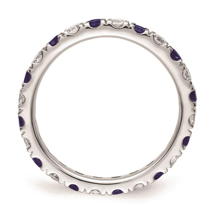 Pure Fire 14kt. White Gold Lab Created Blue Sapphire Band