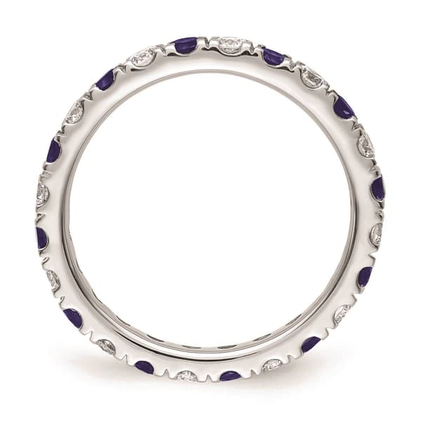 Pure Fire 14kt. White Gold Lab Created Blue Sapphire Band