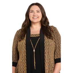 Plus Size R&M Richards 3/4 Sleeve Geometric Jacket Dress