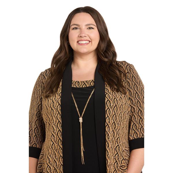 Plus Size R&M Richards 3/4 Sleeve Geometric Jacket Dress
