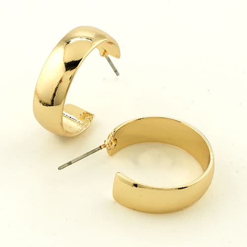 Freedom Nickel Free Gold Tone Wide Hoop Earrings - image 