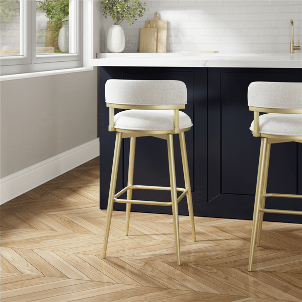 HH2 Home Jaxon Metal & Upholstered Swivel Adjustable Height Stool