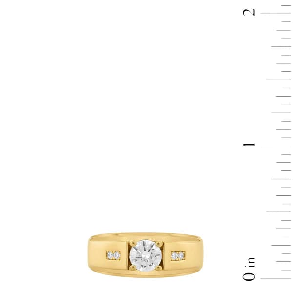 Mens Gentlemen''s Classics™ Sterling Silver Gold Plated CZ Ring