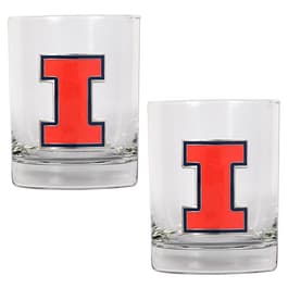 NCAA Illinois Fighting Illini 2pc. Rocks Glass Set